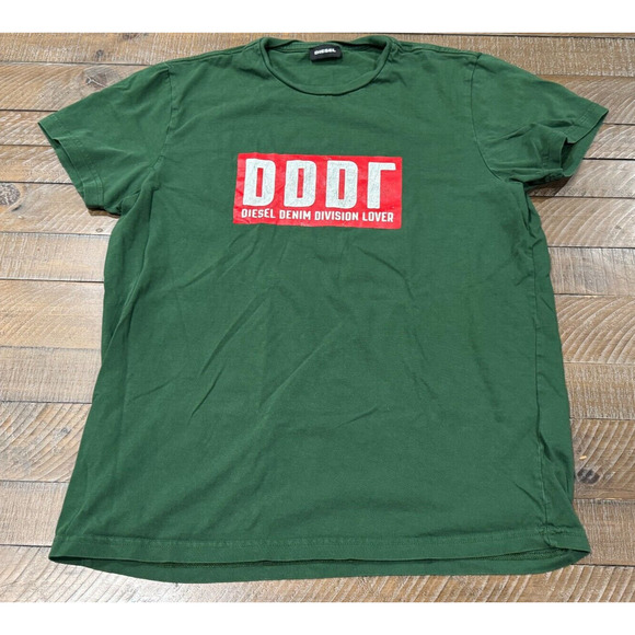 Diesel DDDL Green Short Sleeve T-Shirt - 100% Cotton - Size M - Picture 1 of 7